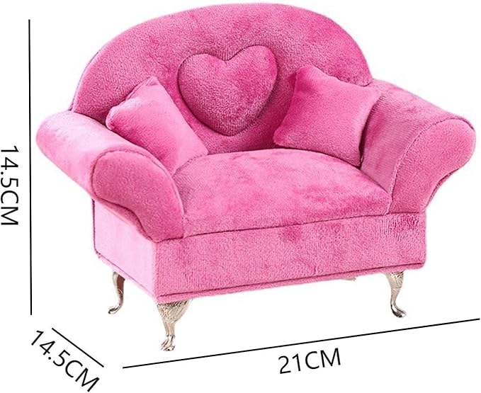 Makeup Organizer Miniature Furniture Shaped Gray Jewelry Organizer Earrings Necklace Ring Organizer Jewelry Makeup Mirror Ring Organizer Storage Box (Color : Pink, Size : H)