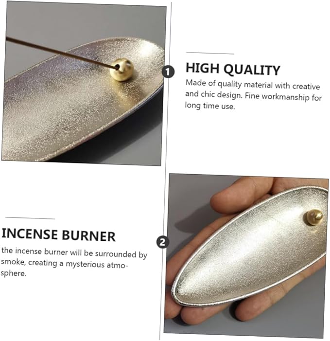 STOBAZA Alloy Incense Furnace with Design Japanese Style Incense Holder for Meditation Yoga and Relaxation Elegant Silver Tabletop Censer for Home Decor