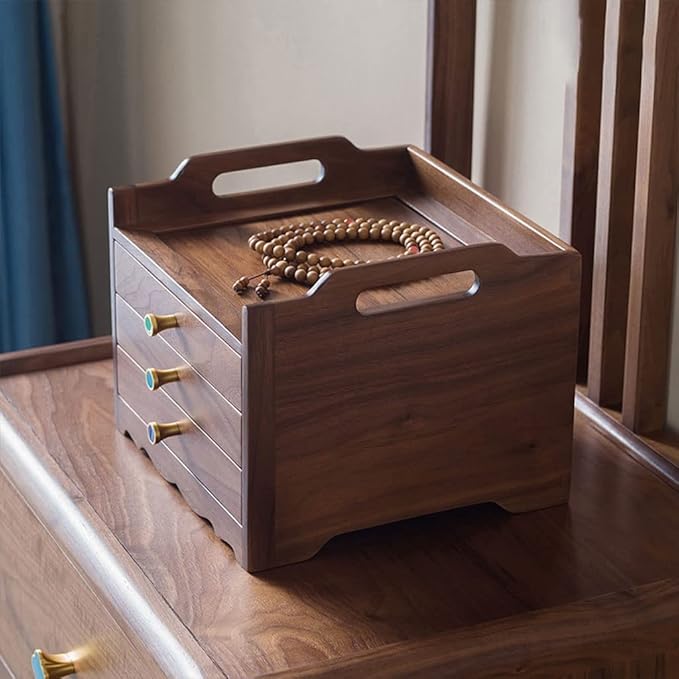 Makeup Organizers Jewelry Box Storage Box Multi-Layer Drawer Jewelry Box Wooden Box Can Store Display Ring Bracelet Necklace Earrings Watch Jewelry Case
