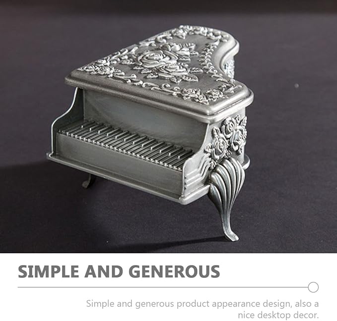 Abaodam Metal Jewelry Box Small 6x8.5x5 Cm Retro Style Engraved Rose Ring and Earring Storage Case European Style Steel Makeup Organizer for Women Home Use