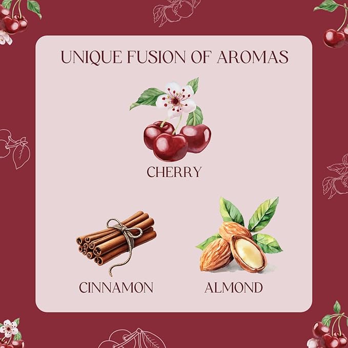 CHILLFLAME Cherry Candle, Scented Candles Gifts for Women, Candles Gift Set for Her, 3 Scented Votive Candles, Birthday Gifts for Women/Men (Red, 7 oz)