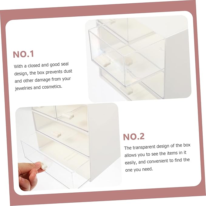 BESTYASH Drawer Style Desktop Storage Box 4-Compartment Versatile Organizer for Office and Home Multi-Purpose Plastic Desk Organizer for Tea Bags and Coffee Capsules