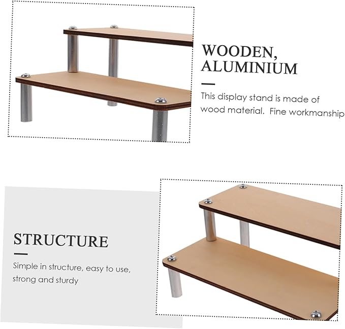 Levemolo Makeup Holders Wooden Riser Display Stand Sturdy Perfume Organizer for Counter Display Rack