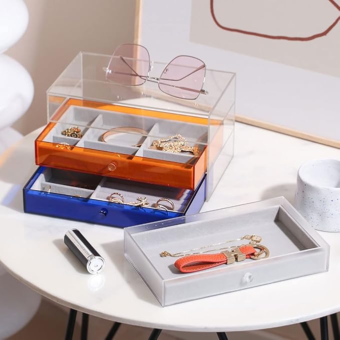 Makeup Organizers Jewelry Box Storage Box Small Jewelry Box Cosmetic Box Can Store Rings Bracelets Necklaces Earrings Watches Jewelry Case