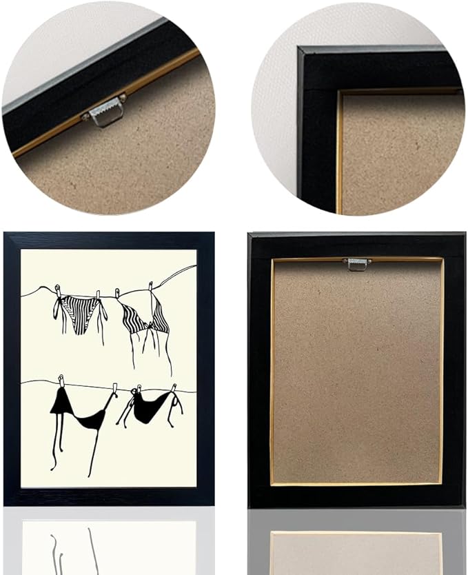 Framed Black And White Bikini Hanging Poster Fashion Girl Trendy Wall Art Print Sexy Canvas Print Girly Aesthetic Room Decor Retro Room Decorative