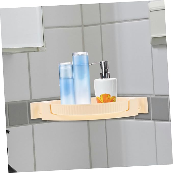 Luxshiny Rotating Corner Storage Shelf Wall-Mounted Multi-Functional Organizer for Bathroom No Drilling Required Space-Saving Design for Shampoo Condiments and Makeup