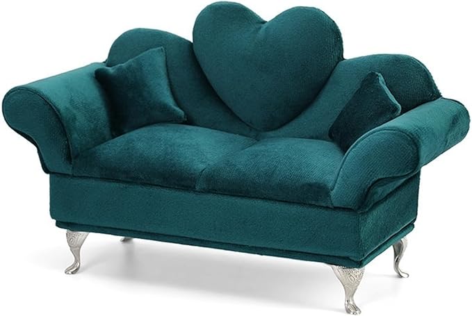 Jewelry Box Flannel Jewelry Organizer Small Sofa Shape Jewelry Organizer Makeup Mirror Ring Organizer Jewelry Makeup Organizer Jewelry Organizer Drawer Jewelry Boxes Organizer ( Color : Green , Size :