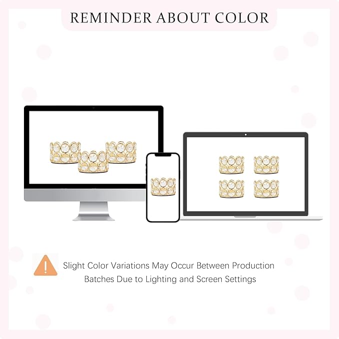 VINCIGANT Pack of 12 Gold Crystal Tea Light Candle Holders for Wedding Home Table Centerpiece Decoration, Valentine's Day Gifts (Candle Excluded)