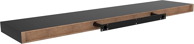 Ballucci Floating Shelf, 36" Wood Wall Shelf with Invisible Brackets for Bathroom, Living Room, Bedroom, Kitchen, Nursery, 8" Deep, Black