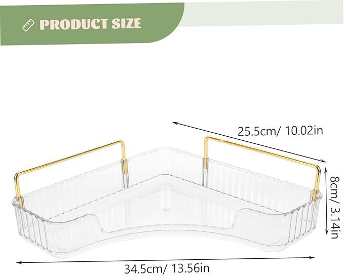 VOSAREA Corner Organizer for Bathroom Countertop Transparent Makeup Storage Shelf Elegant Vanity Organizer for Cosmetics and Perfume Pet Material for Bedroom and Bathroom Use