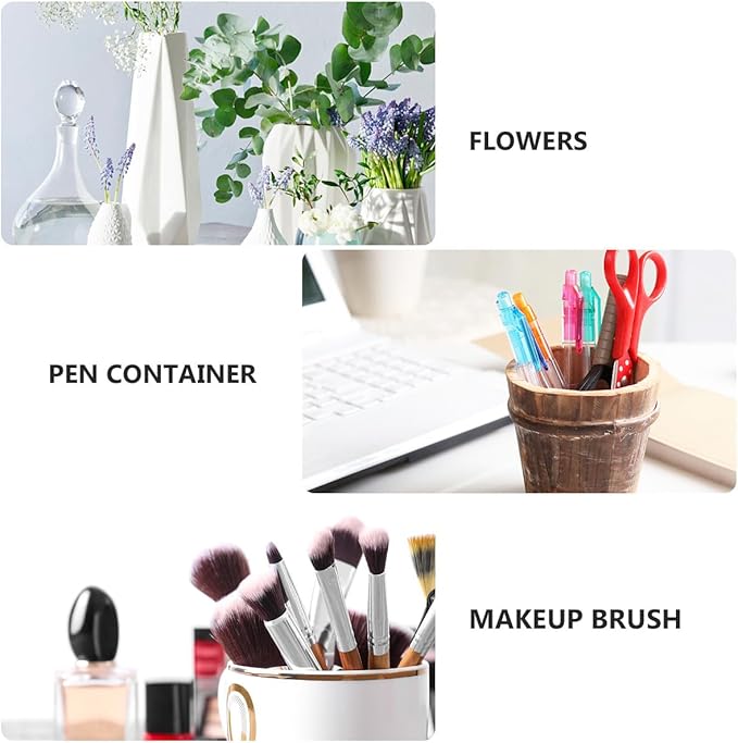 CALLARON White Sculpture Makeup Brush Storage Box Multifunctional Vanity Organizer Container Stylish Home Decor Vase for Bedroom Bathroom Desk