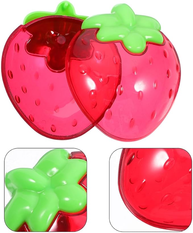LUOZZY 10pcs Mini Strawberry Candy Boxes with Transparent Lid for Wedding Party Decorations Jewelry Storage Baby Shower Birthday Holiday Crafts Makeup Organizer