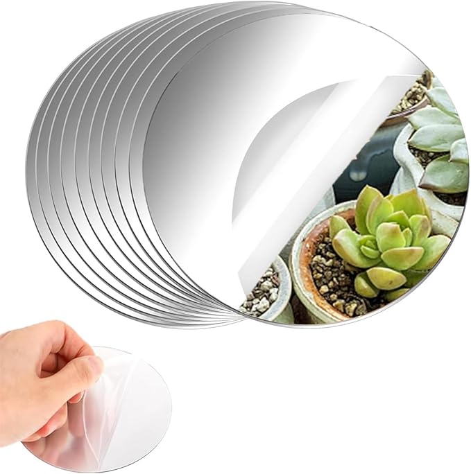 12PCS Round Mirror Tiles for Centerpieces, Mirror Trays Flat 8inch Circle Mirrors for Tables Mirror Centerpieces, Circle Mirror Candle Plates for Table Centerpieces Wedding Party Centerpieces
