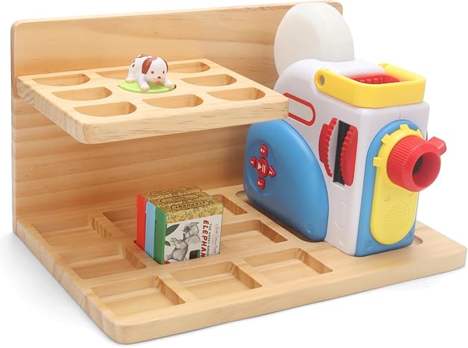 Taladad Wall Shelf Compatible with Little Tikes for Story Dream Machine Books Starter Set, for Little Tikes for Storytime Audio Play Real for Littles Character Storage Floating Shelves (Natural)
