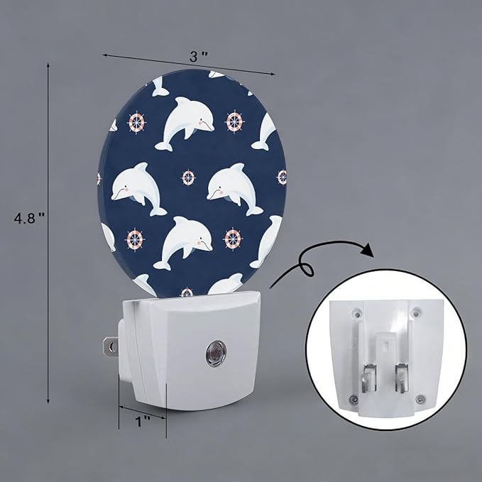 Dolphin Night Light Auto Sensor Led Dusk to Dawn Lamp Home Decor for Men Women