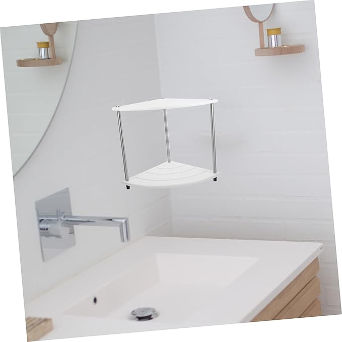 Multi-Tier Mud Corner Storage Shelf Sturdy Bathroom Organizer for Makeup and Toiletries Space-Saving Design Easy to Install for Countertops and Desktops