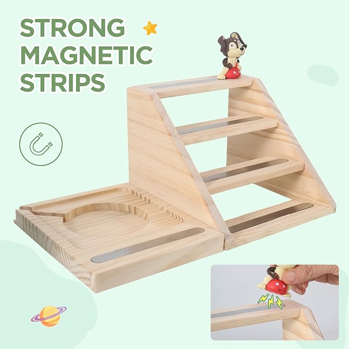 Givilio Tonie Shelf Magnetic Ladders,for Tonie Figures Wall Shelves,for Toniebox Shelf Audio Toy Figurine Holder Organizer, Compatible Charging Station, with a Carrying case