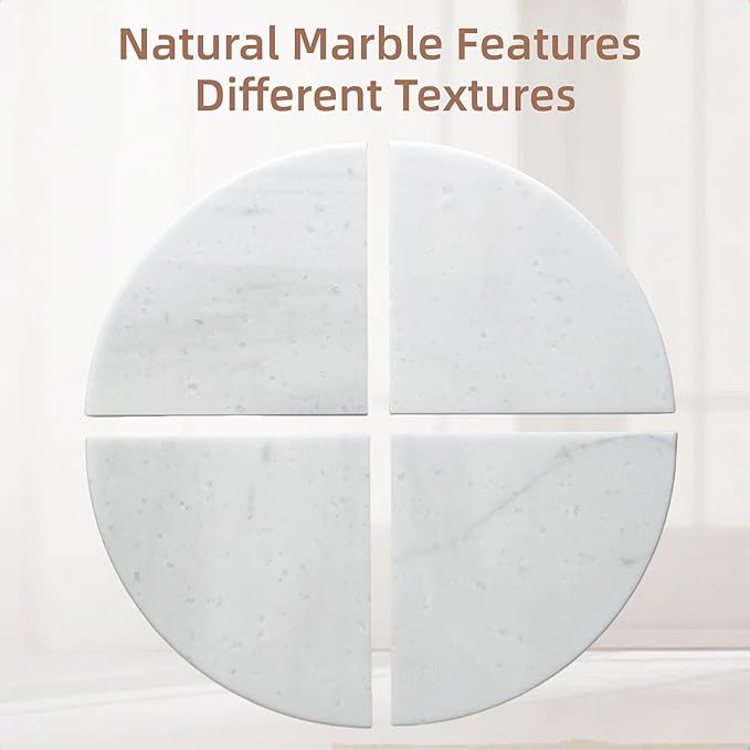 White Marble Corner Shower Shelf, 9 Inch Stone Corner Shelves for Bathroom Wall Mounted Both Sides Polished (1)