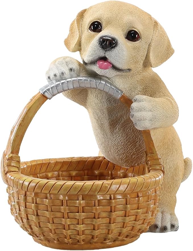 Dog Resin Storage Basket, Desktop Organizer for Remote & Keys, Cute Home Decor Tray, Ideal present for Pet Lovers.(Labrador Retriever)