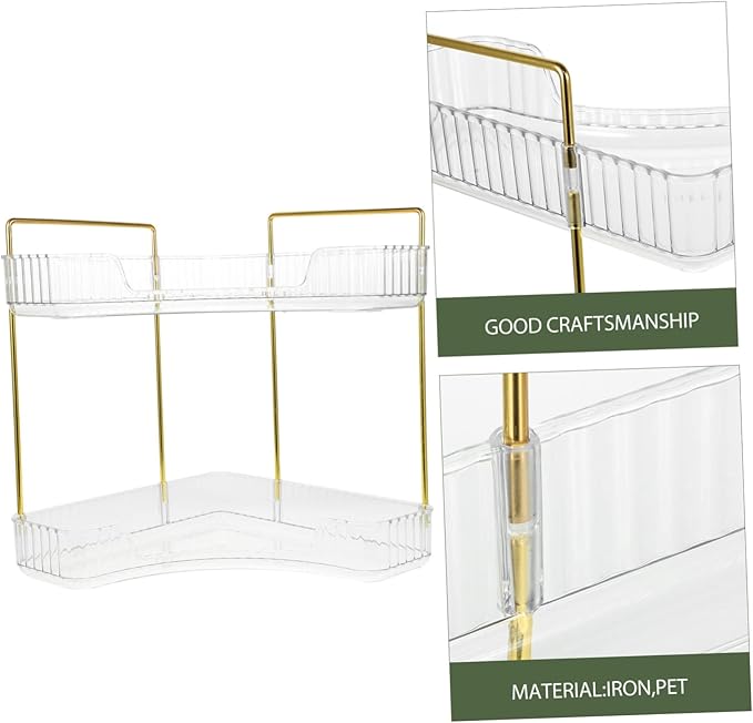 Cabilock Corner Shelf Organizer Storage Rack for Kitchen Spice Bathroom Shower and Makeup Countertop and Stable Design for Home Use