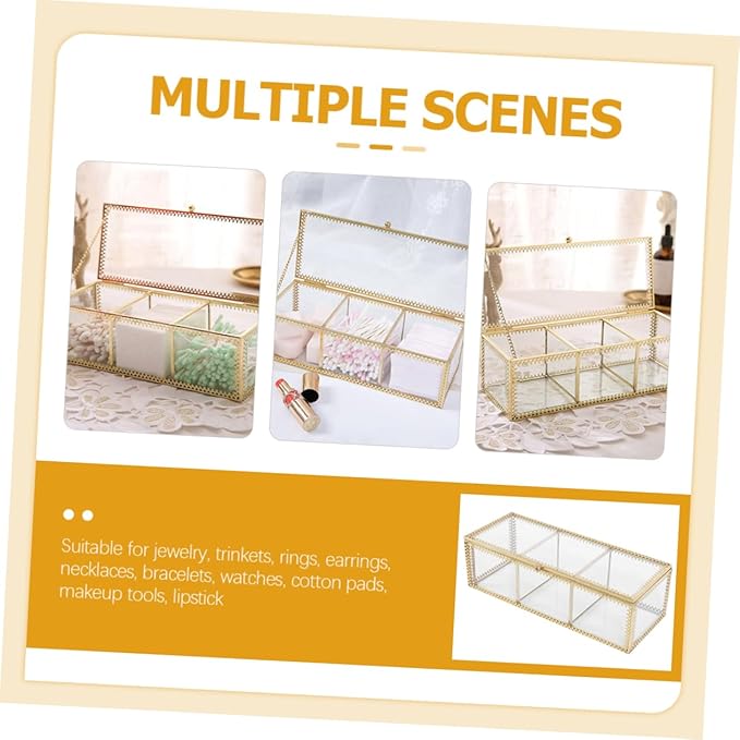 Jewelry Holder Organizer Trinket Storage Box Compartment Makeup Organizer Sections