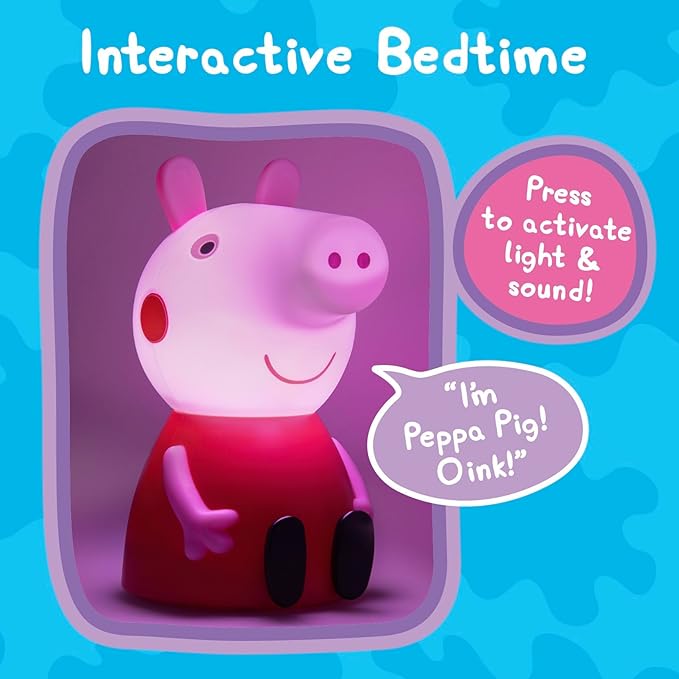 Paladone Peppa Pig Figure Lamp with Sound - Officially Licensed Baby Night Light, Kids Bedroom Accessories & Decor