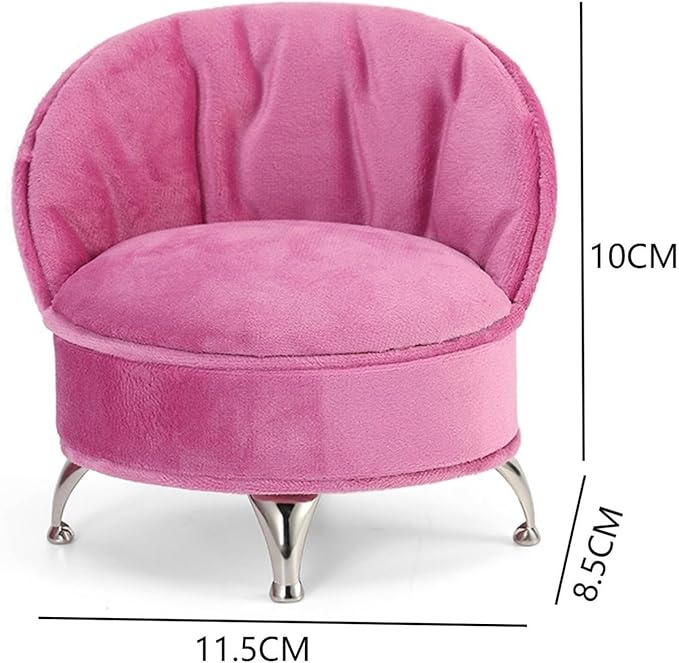 Makeup Organizer Miniature Furniture Shaped Gray Jewelry Organizer Earrings Necklace Ring Organizer Jewelry Makeup Mirror Ring Organizer Storage Box (Color : Pink, Size : F)