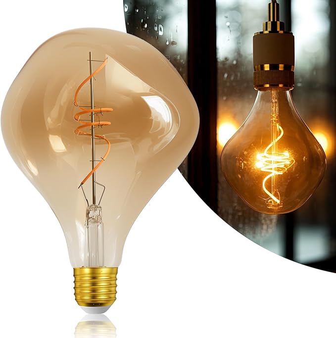 40 Watt Decorative Vintage LED Light Bulbs, Special Alien 4W LED Filament Edison Bulb,2700K Oversized Golden Warm Lights,Dimmable E26 Lamp Base,1-Pack
