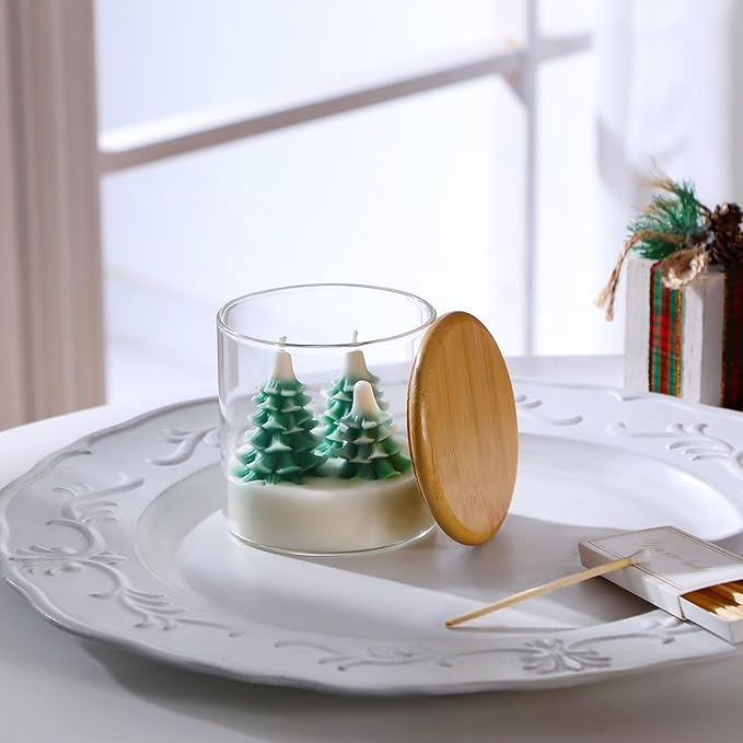 Tondiamo Christmas Candles Gift, 3.15 inch Scented Decorative Christmas Tree Votive Candles for Xmas Gifts Party Favors Wedding Baby Shower Spa Home Decoration Gifts