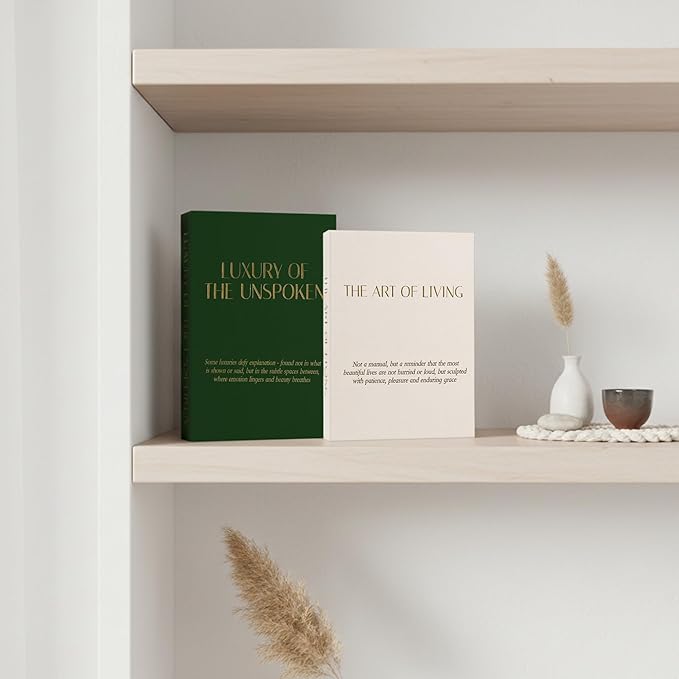 Decorative Books for Home Decor (Set of 2), Linen Fake Books for Decoration, Home Decor for Coffee Table Book, Fake Book Decor Aesthetic Set, Photo Storage and Keepsake Box (Beige + Green)