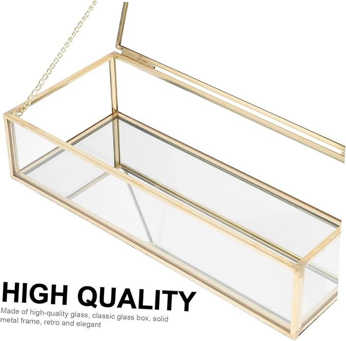 Levemolo 1Pc Elegant Jewelry Box Storage Case Versatile Glass Cosmetic Organizer for Lipstick and Jewelry for Weddings and Special Occasions