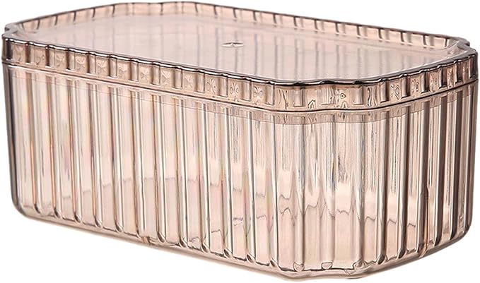 ANZAGA Makeup Storage,Jewelry Box Makeup Case Organizer - Portable Jewelry Display Case 3 Layer Stackable Case for Women Necklaces Rings Watches Bracelets