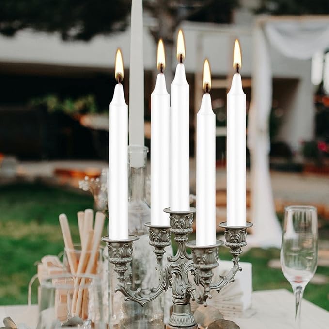 Howemon White Candles Set of 40, 4" White Spell & Chime Candles, Unscented Mini Taper Candle for Witchcraft, Wiccan Altar, Magic Tools, Rituals, Prayer, Meditation and Christmas Party Decoration