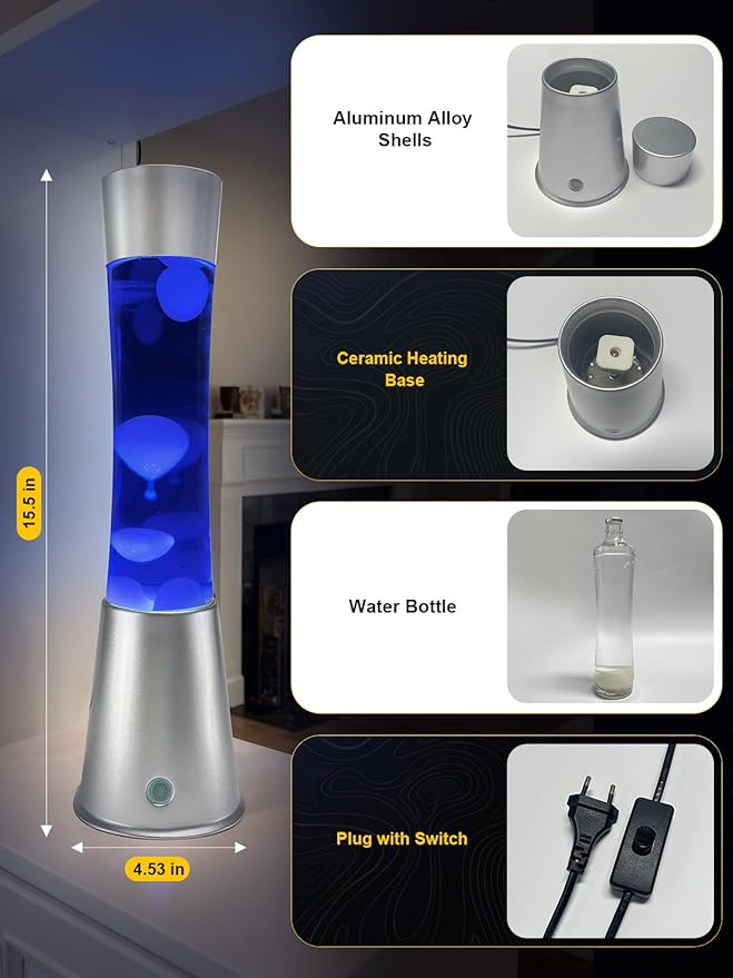 AONESY Liquid Motion Lamps with Remote,17-Color Changing Mood Lamp,15.5 Inch Large LED Night Light, Soothing Table Lamp for Bedroom, Office & Home Decor, Unique Birthday Gift for Kids, Teens & Adults