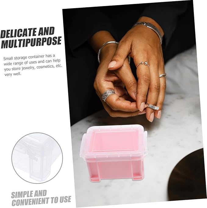 6pcs Pp Material Storage Box Small Jewelry Containers Lids Desktop Makeup Organizer Bead Button Case
