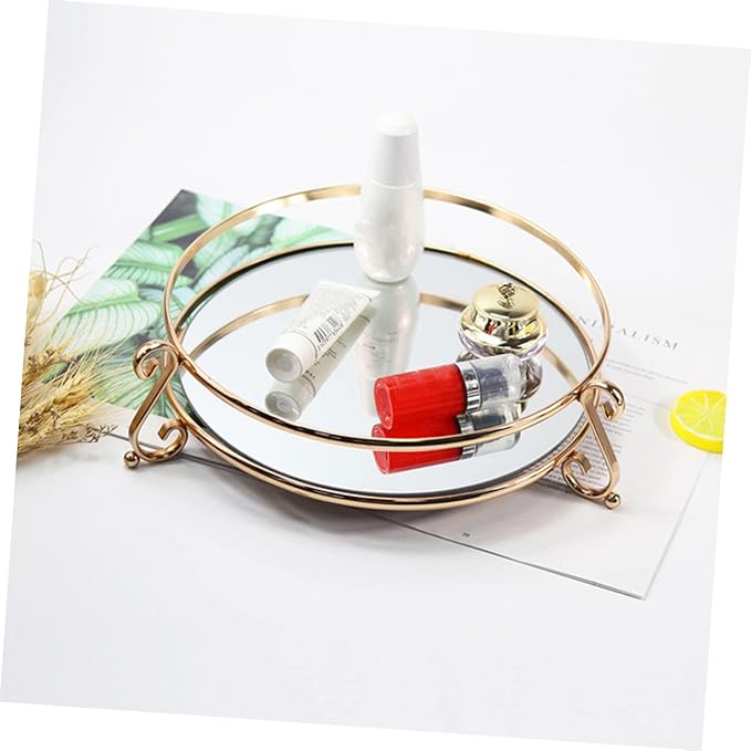 1pc Decorative Mirror Tray for Cosmetics Storage Creative Vanity Organizer for Makeup Perfume Jewelry and Home Decor for Dresser Bathroom and Special Occasions