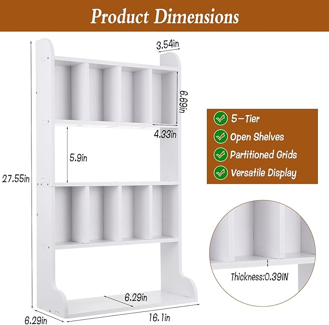 Perfume Organizer Cologne Display Case - Perfume Organizer Cologne Stand - Multi-Tier Partition Trinket Shelf for Fragrances, Cosmetics, Collectibles, Figures, Miniatures and Shot Glasses (White)