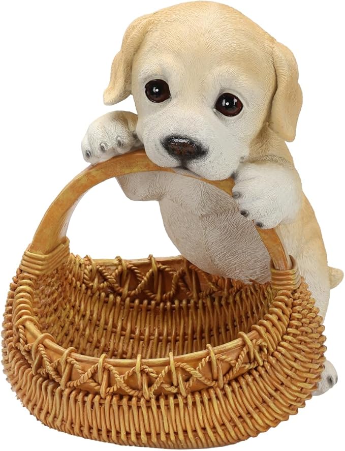 Dog Resin Storage Basket, Desktop Organizer for Remote & Keys, Cute Home Decor Tray, Ideal present for Pet Lovers.(Labrador Puppy)