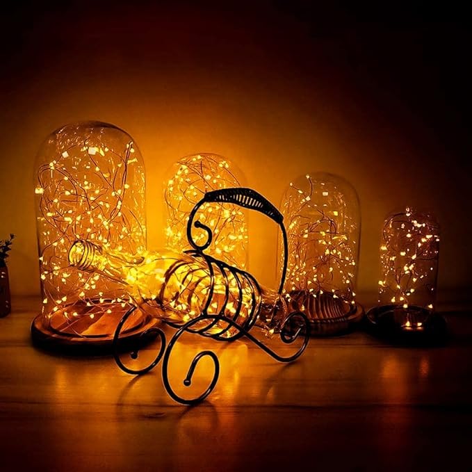 String Lights,Waterproof LED String Lights Fairy String Lights Starry ,Battery Operated String Lights for Indoor&Outdoor Decoration Wedding Home Parties Christmas Holiday. (Warm White, 10Ft/4pc)