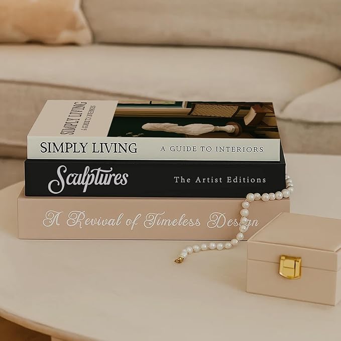 Aesthetic Decorative Books Set of 3 Decorative Coffee Table Books Bookshelf Decor Fake Book Storage Box for Home Décor Accents Photo Storage Keepsake Box