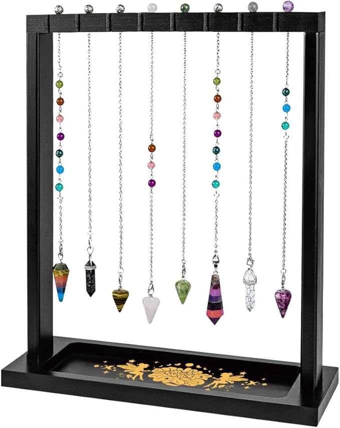 Floral Fairy Display Stand, Wooden Multi-Tier Shelf for Crystal Products, Jewelry, Keyrings and Trinkets, Decorative Organiser for Retail Shop or Home Decor