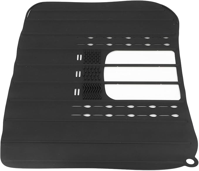 21x16in Silicone Makeup Organizer Mat with Hanging Loop, Bathroom Sink Cover for Counter Space, Heat Foldable Sink Cover for RV Travel Must Haves Accessories