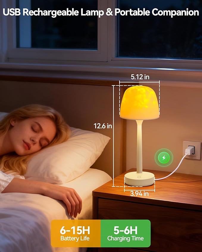 Rechargeable Shower Lamp Waterproof for Inside Shower-Bathroom Lamp Color Changing Ocean Wave Projector Light Water Proof,Shower Lighting Led Water Ripple Lights Ocean Lamps Bath Tub Relaxing