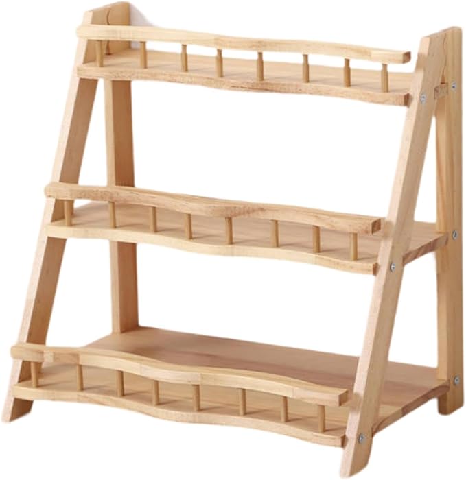 Yajuyi 3 Tier Wooden Display Riser Stand Rack Organizer Perfume Display Stand for Countertop Bathroom Makeup Spice Jars