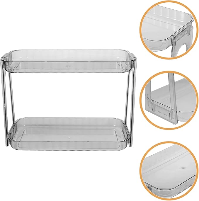 GLEAVI Toiletry Storage Rack Bathroom Organizer Makeup and Skincare Holder for Vanity and Countertop Pet Material for Kitchen and Bathroom Use