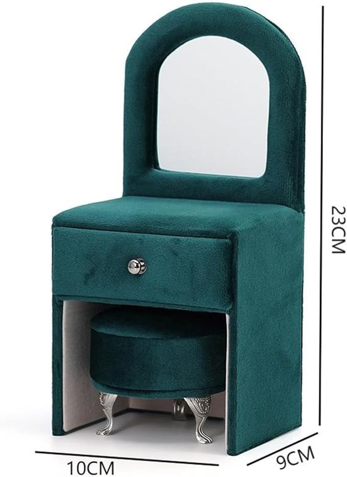 Jewelry Box Flannel Jewelry Organizer Small Sofa Shape Jewelry Organizer Makeup Mirror Ring Organizer Jewelry Makeup Organizer Jewelry Organizer Drawer Jewelry Boxes Organizer ( Color : Green , Size :