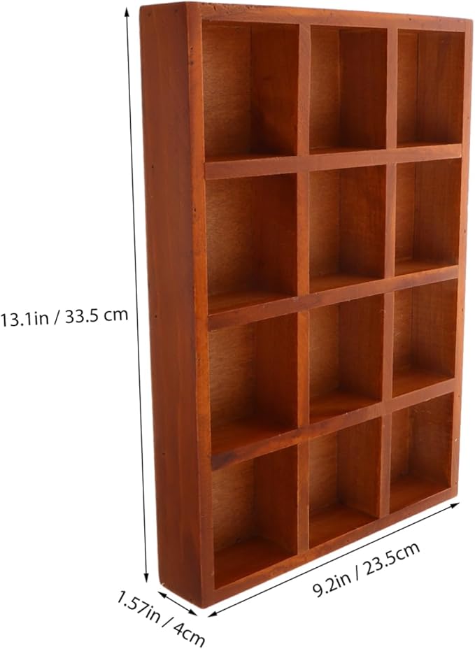 Cabilock Vintage Wooden Jewelry Storage Box Compartment Makeup Case Retro Desktop Organizer Earring Holder Decorative Box for Home Decor