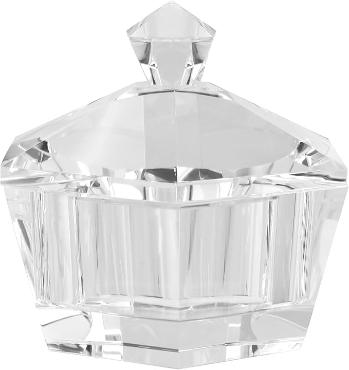 Makeup Storage Jars, Clear Crystal Candy Containers, Transparent Empty Storage Jar for Makeup, Loose Powder, Bath Salts, Vanity Organizer, Desk Decor for Rings