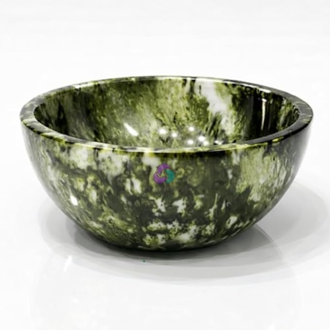 Elegant Handcrafted Resin Bowl – Glossy Amber Finish Decorative & Functional Use | Resin Decorative Bowl Centerpiece Table Decorations, Fruit Basket for Coffee Table, Kitchen Decor (Green Onyx)