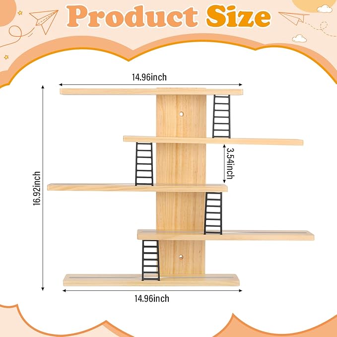 Taladad for Tonie Shelf,Tonies Storage for Creative Tonies Magnetic Wall Shelf for Tonie Figures,12-35 Characters,Wooden Hanging Shelf for Kids (Natural)